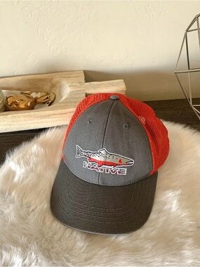 Native rep your water snapback breathable Hat Red/Gray. Excellent Condition